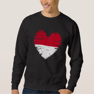 Sudadera Indonesia Corazón Bandera Indonesia Orgullo indone