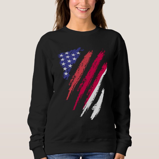 Sudadera Indonesian American Patriot Grown Heart Flag Strip (Anverso)