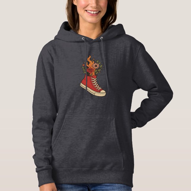 Sudadera Inferno Bloom - Flame y Flor Sneaker Art (Anverso)