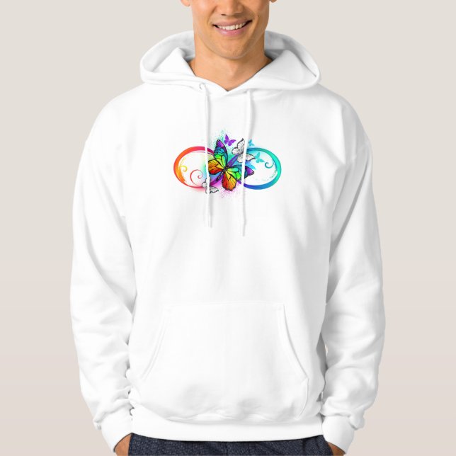 Sudadera Infinidad brillante con la mariposa arcoiris (Anverso)