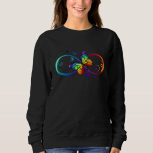 Sudadera Infinidad vibrante con mariposa arco iris sobre ne