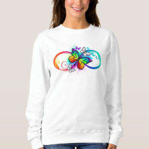Sudadera Infinito brillante con mariposa arcoíris