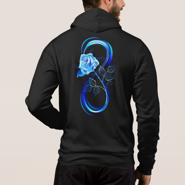 Sudadera Infinito brillante con rosa azul (Reverso)