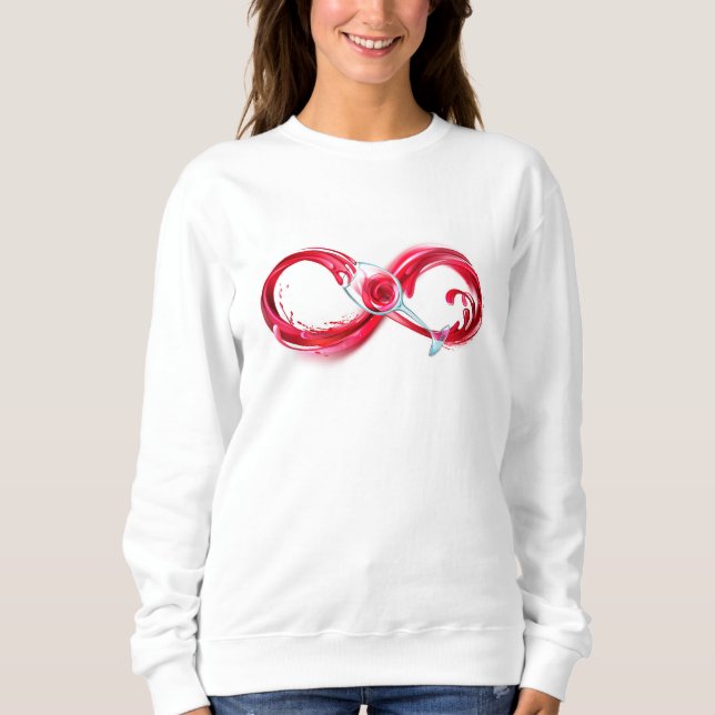 Sudadera Infinito con vino Rojo (Anverso)