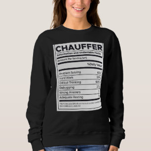 Sudadera Información de nutrición de Chauffer