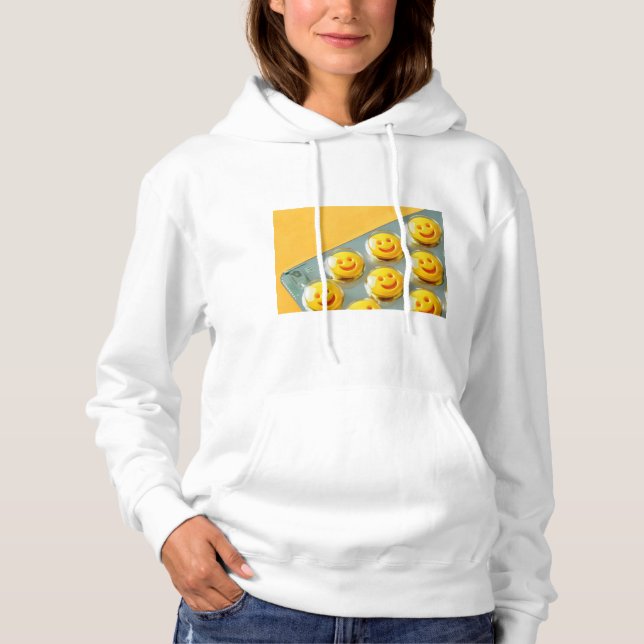 Sudadera informal con divertida cita “Preséntate” (Anverso)