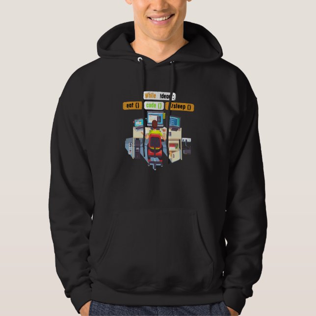 Sudadera Informática Codificador Python Come Código Duerme  (Anverso)