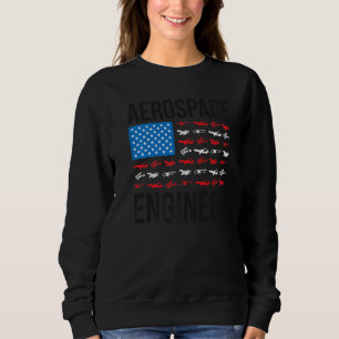 Sudadera Ingeniería Aeroespacial Bandera de EE. UU. Ingenie