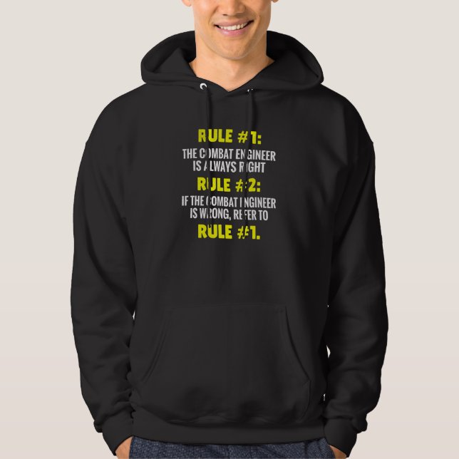 Sudadera Ingeniería de Combate Reglas de Combate Ingeniería (Anverso)