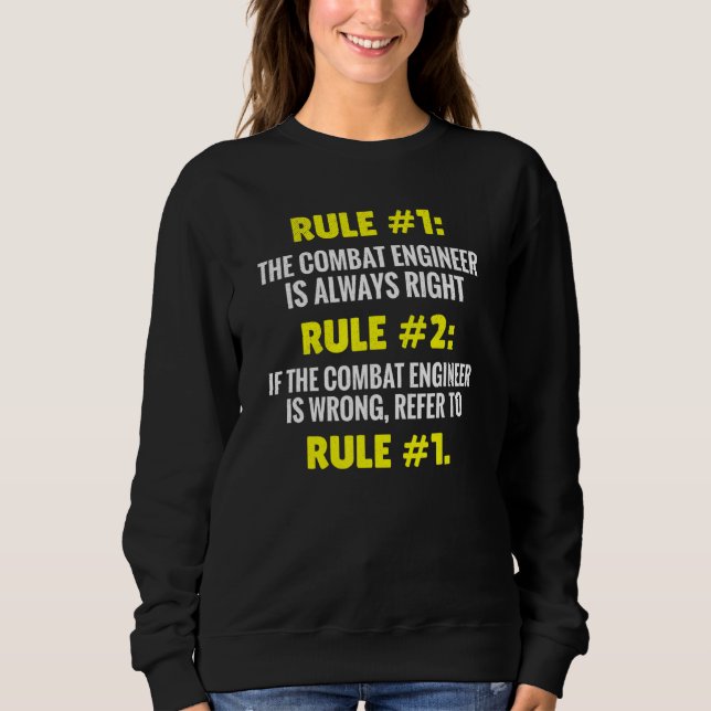 Sudadera Ingeniería de Combate Reglas de Combate Ingeniería (Anverso)