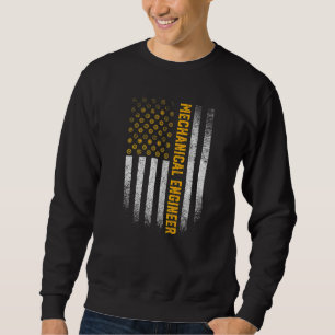 Sudadera Ingeniería Engranaje Rueda Dentada Bandera Estados