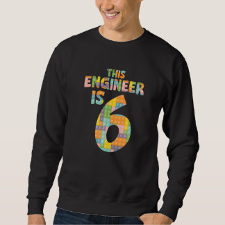 Sudadera Ingeniero 6 años de edad sexto cumpleaños nacido e