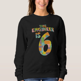 Sudadera Ingeniero 6 años de edad sexto cumpleaños nacido e