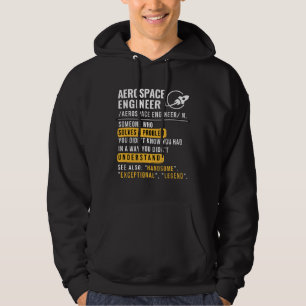 Sudadera Ingeniero Aeroespacial Noun Funny Hoodie