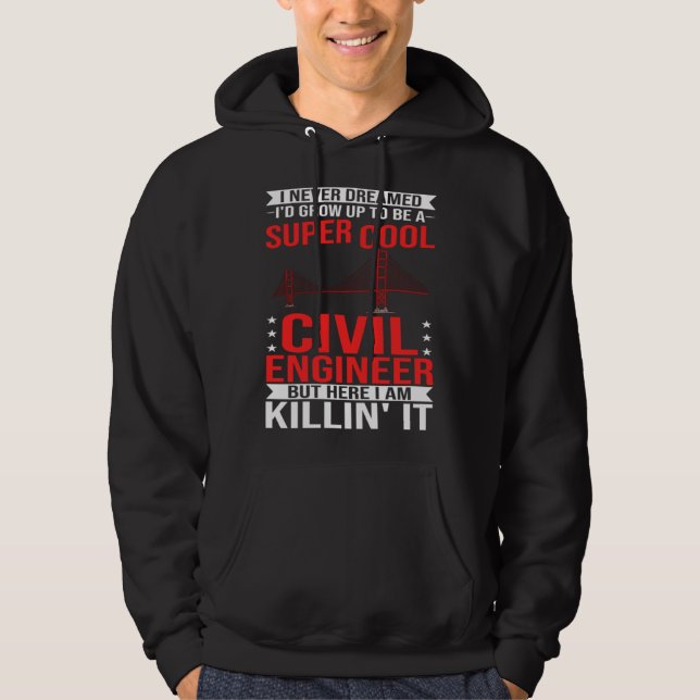 Sudadera Ingeniero civil constructor de puentes estudiante  (Anverso)