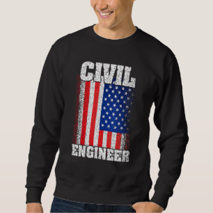 Sudadera Ingeniero Civil De Bandera Estadounidense Patriota