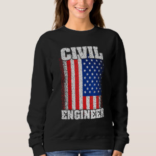 Sudadera Ingeniero Civil De Bandera Estadounidense Patriota