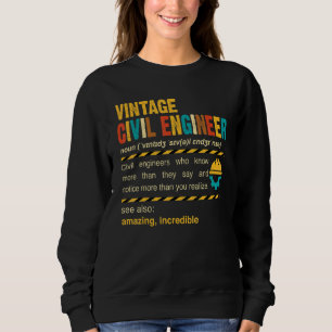 Sudadera Ingeniero Civil de Estilo Vintage Sustantivo Ing