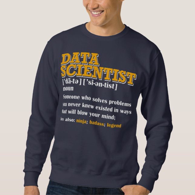 Sudadera ingeniero de datos de definición de científico de  (Anverso)
