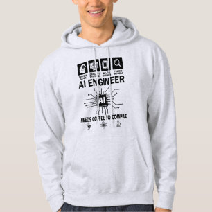 Sudadera Ingeniero de IA divertido necesita café para compi