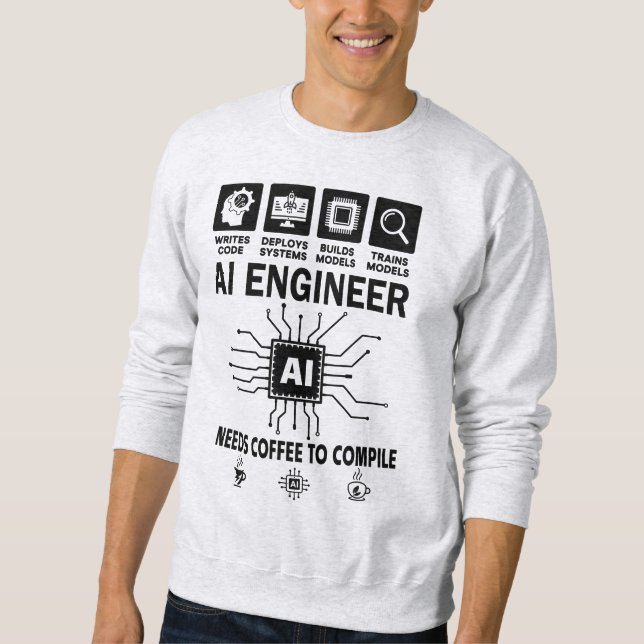Sudadera Ingeniero de IA divertido Programador de codificac (Anverso)