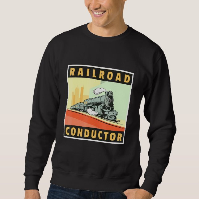 Sudadera Ingeniero de Tren de Conductor Ferroviario Ticket  (Anverso)