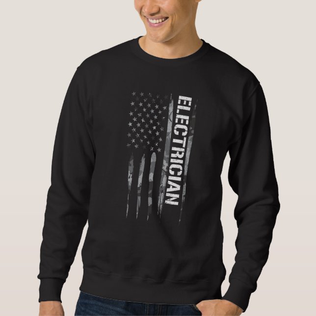 Sudadera Ingeniero eléctrico Bandera estadounidense (Anverso)