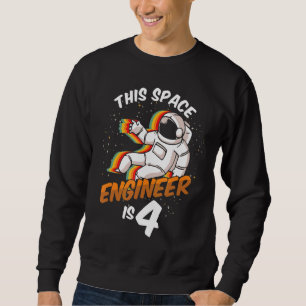 Sudadera Ingeniero Espacio Astronauta de 4 años Nacido en 2