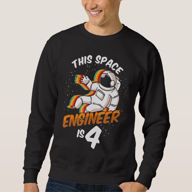 Sudadera Ingeniero Espacio Astronauta de 4 años Nacido en 2 (Anverso)