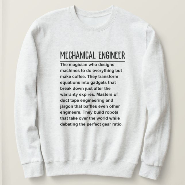 Sudadera Ingeniero mecánico (Anverso del diseño)