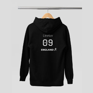 Sudadera Inglaterra Negro Blanco Parte Trasera Impresión No