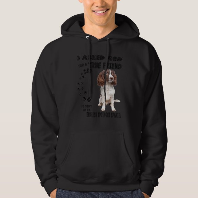 Sudadera Inglés Springer Spaniel Cita a mamá papá Imprimir, (Anverso)