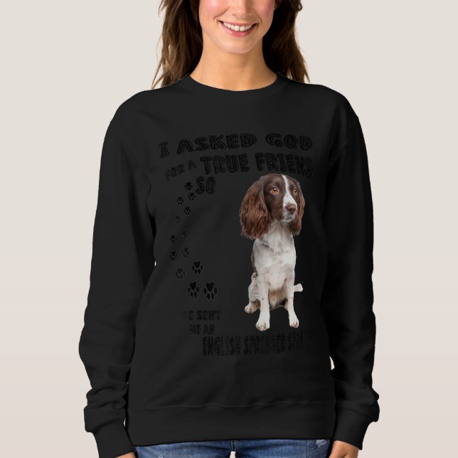 Sudadera Inglés Springer Spaniel Cita a mamá papá Imprimir, (Anverso)