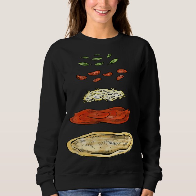 Sudadera Ingredientes de pizza Mujeres Niños Guay Pizza Lov (Anverso)