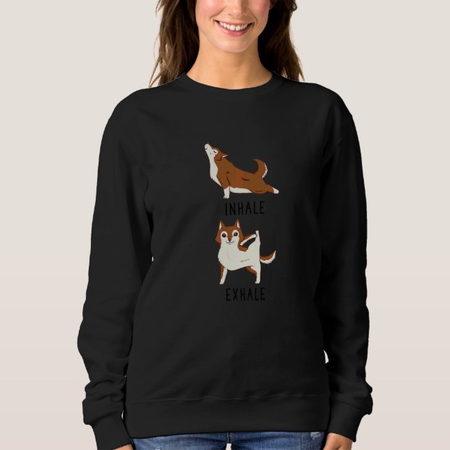 Sudadera Inhalar Exhalar Husky Siberiano  Huskies de Cobre  (Anverso)