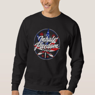 Sudadera Inhale Freedom Weed Smoker Stoner 4 De Julio