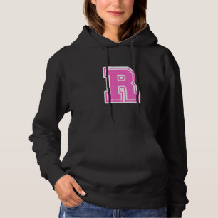 Sudadera Inicial de monograma de letra rosa R para primer n