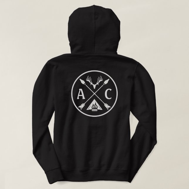 Sudadera Iniciales con filas cruzadas de anclajes (Reverso del diseño)