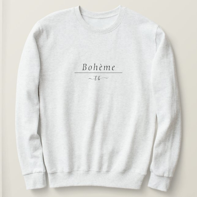 Sudadera Iniciales de Bohème personalizado (Anverso del diseño)