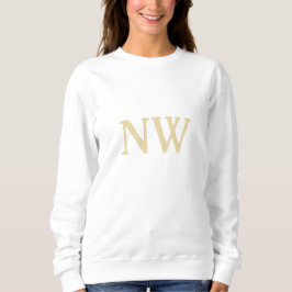 Sudadera iniciales de nombre de monograma dorado mujeres pe