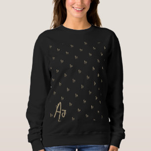 Sudadera Iniciales monogramas Oro Negro
