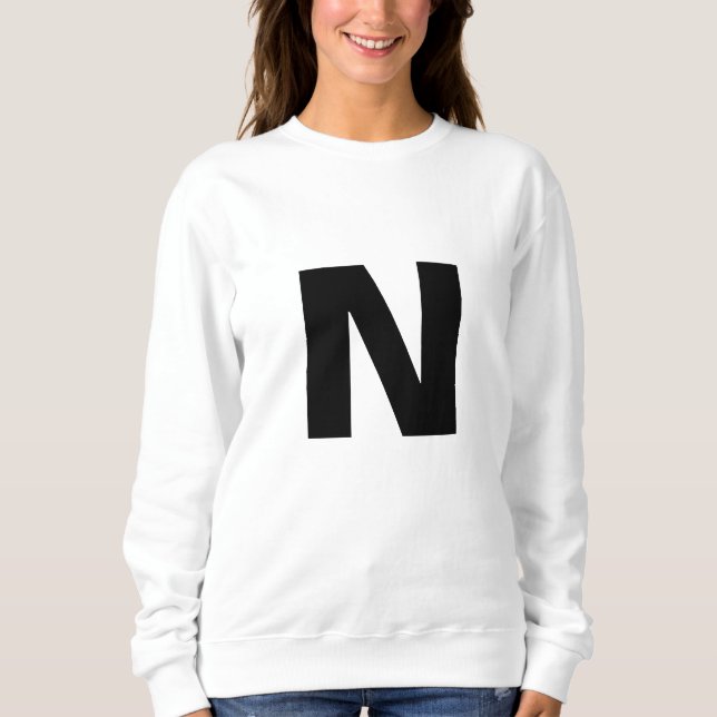 Sudadera Initial Letter Monogram Modern Stylish Trendy (Anverso)