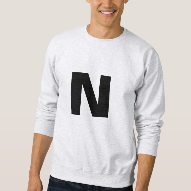 Sudadera Initial Letter Monogram Modern Trendy Personalized (Anverso)
