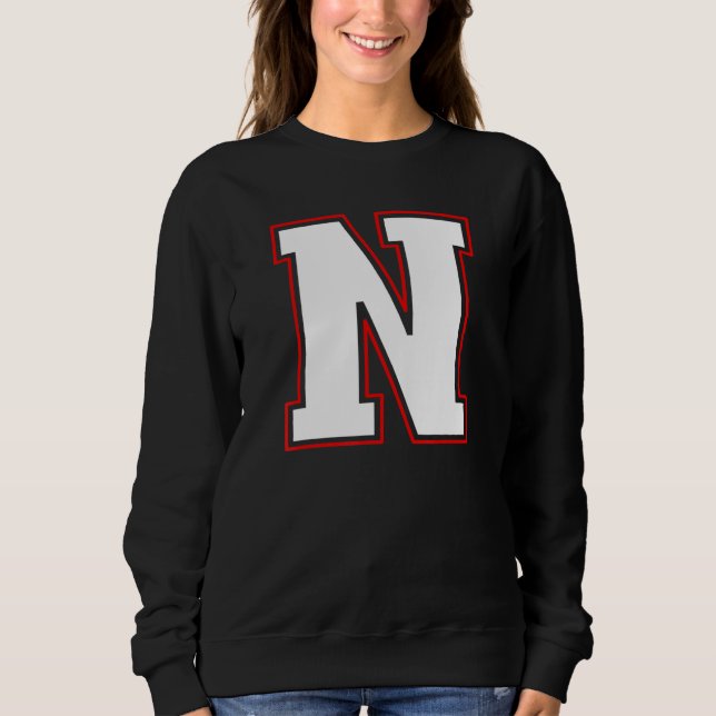 Sudadera Initial N Monogram N Letter N Capital Alphabet (Anverso)