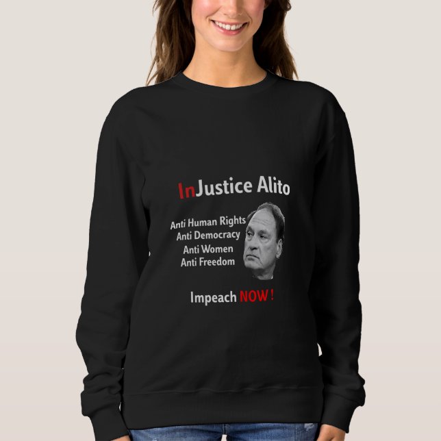 Sudadera InJustice Alito SCOTUS contra los derechos (Anverso)