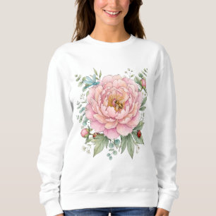 Sudadera Insectos de jardín adorables arte de peonía acuare