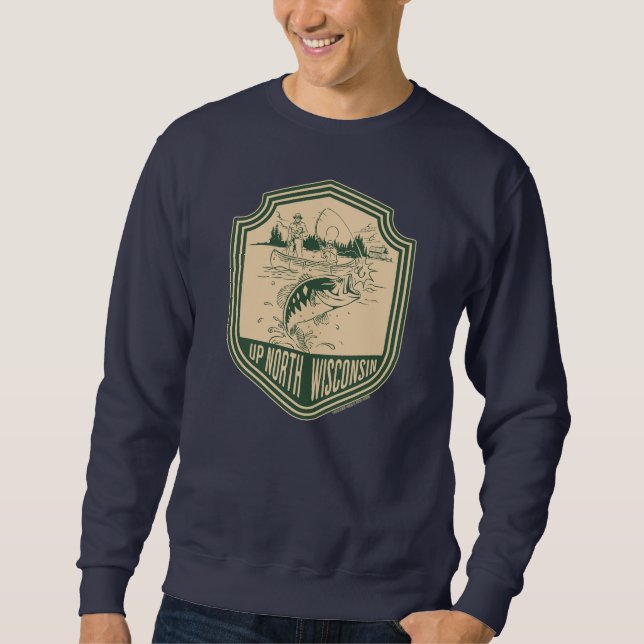 Sudadera Insignia de pesca de Wisconsin Norte (Anverso)