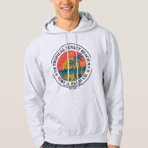 Sudadera Insignia de puesta de sol en la playa tropical vin