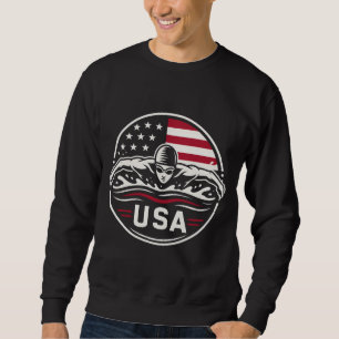 Sudadera Insignia Patriótica de Natación Americana de EE. U