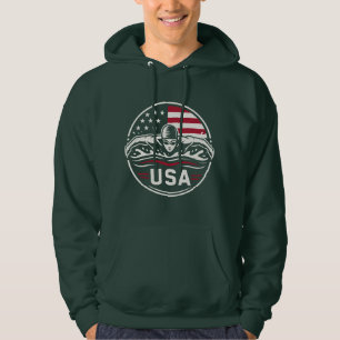 Sudadera Insignia Patriótica de Natación Bandera Americana